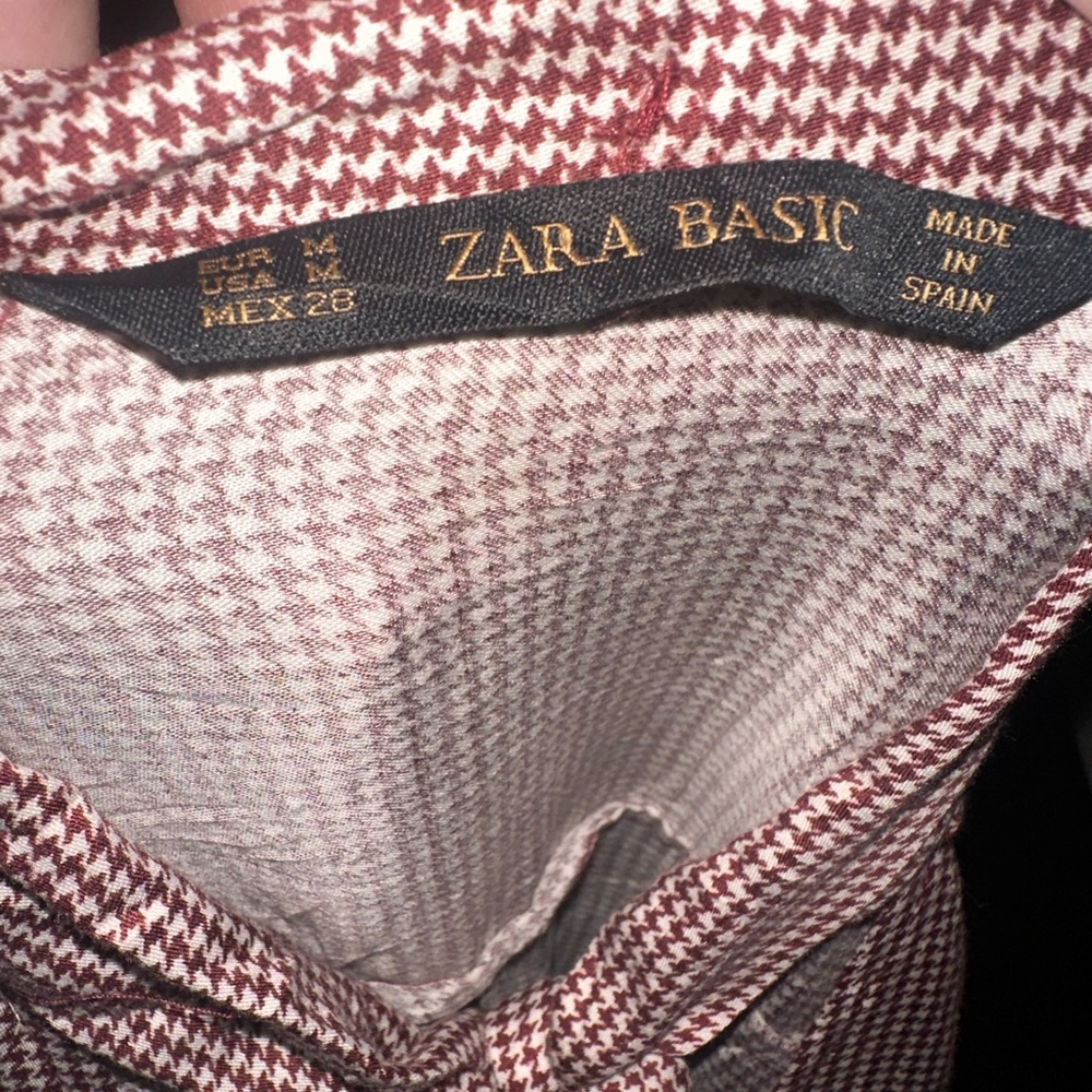 Red Checkered Button-Up Blouse - image 8